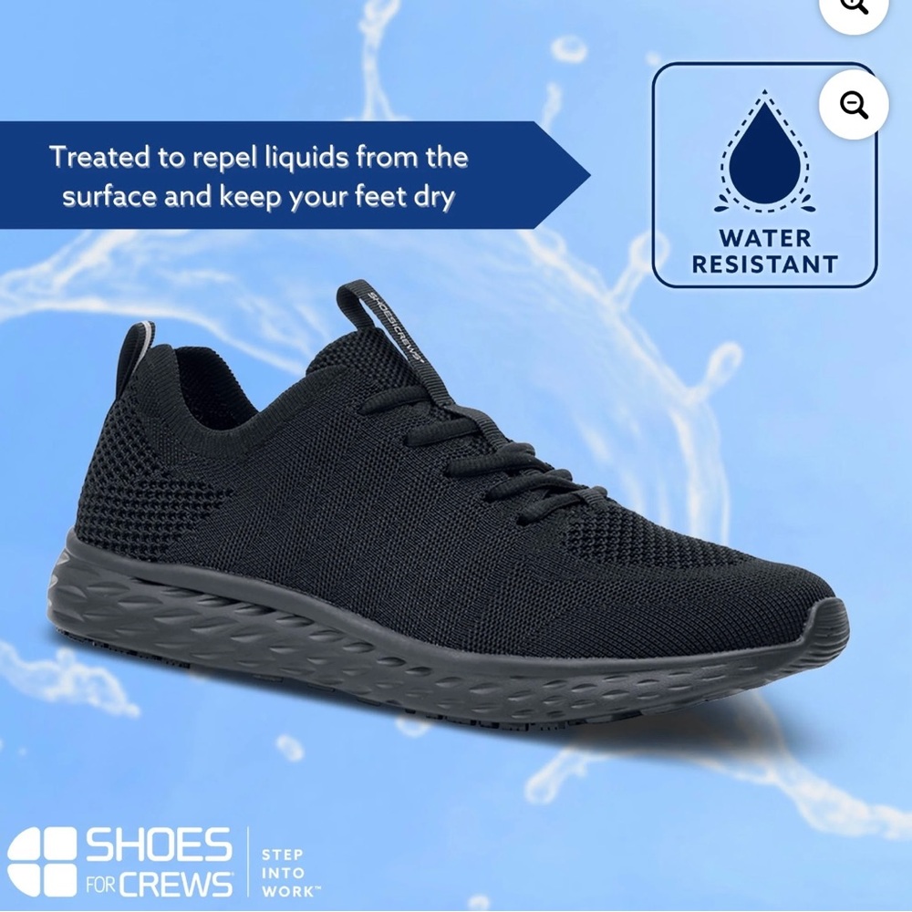 ❤️Shoes ForCrews EverlightWomen's Slip Resistant Work Shoes, Black Knit Sneakers - Picture 6 of 16